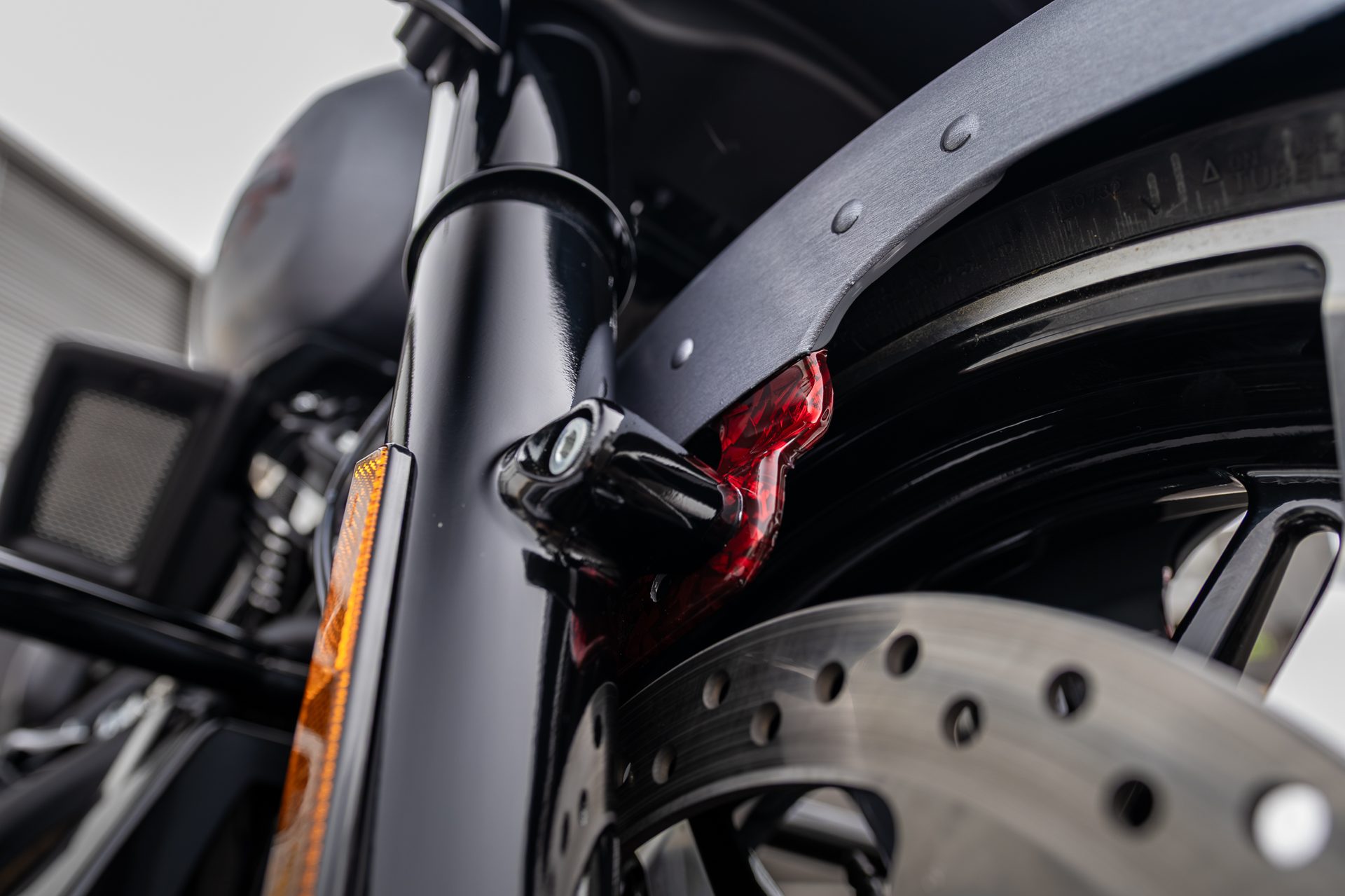 Paint protection film detail on a Harley-Davidson